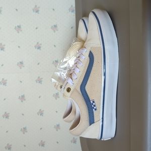 Vans Old Skool PopCush Off-White and Pale Blue Shoes Men's 6 / Women's 7.5